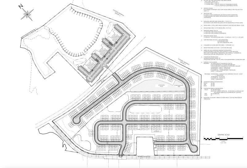 Knight Crossing is proposed along Cedar Beach Road adjacent to Route 1 in Milford. SOURCE: PRELIMINARY LAND USE SERVICE